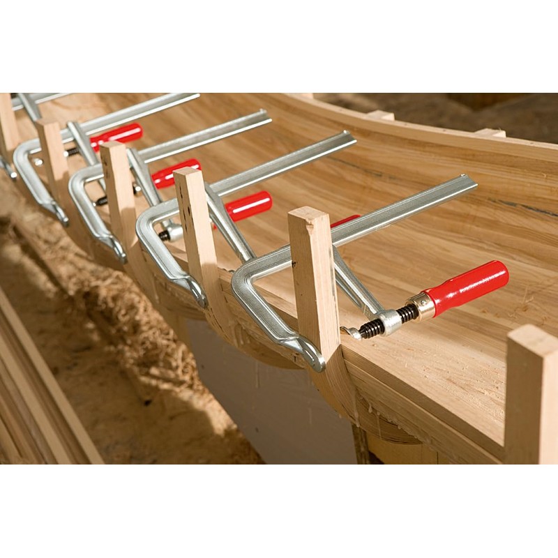 Bessey GZ12 "GZ" All-Steel Table Clamp, Grey/Red, 120/60 mm
