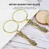 3X Retro Magnifying Glass Elderly Kids Handheld Magnifier for Reading