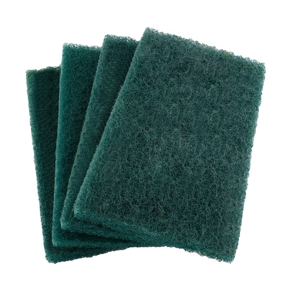 HARSKIYER 4pcs Green Scouring Pads, Heavy Duty Scour Pads Multipurpose Scour Pad Reusable Scrubbing Pads with Anti Grease Technology for Kitchen Scrubber Sink Dish Cleaning Metal Grills