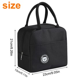 Amfrpar Small Cooler Bag, Foldable Mini Lunch Bag, Waterproof Lunch Bag with Zip, Picnic Handbag, Insulated Bag, Thermal Bag for On the Go Work School Women Men (6L, Black)