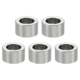 PATIKIL M5 Stainless Steel Spacer 5 Pieces Metal Spacer Stainless Steel 5.1mm ID x 8mm OD x 5mm L Stainless Steel Round for 1/5" or M5 Screw Bolt