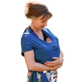 Baby Wrap Carrier Soft, Stretchy, Cotton Baby Wrap, Baby Sling, Nursing Cover Up for use with Newborn-Toddler: Evenly distributes Weight for More Comfortable Carrying (Indigo)