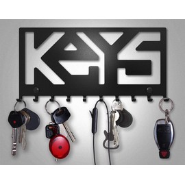 SirHoldeer Key Holder for Wall, Key Hooks Wall Mounted with 10 Hooks, Heavy Duty Key Hangers for Living Room Bathroom Kitchen Bedroom Black Metal Key Racks Keys