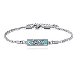 HKPATOP Turquoise Dragonfly Bracelet 925 Sterling Silver Turquoise Bracelet Dragonfly Jewerly Gifts for Women