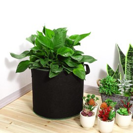 Operitacx 5 Pcs 4 Gallon Grow Bags, Breathable Nonwovens Fabric Planter Bags Nursery Pots with Handles, Pots Container Fabric Pots for Plants Flower Vegetable Gardening