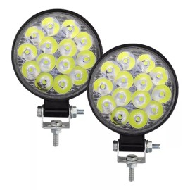 faros de niebla Par Faros 14 Leds Redondo Mini Slim 42w 4x4 Spot Niebla Ultr