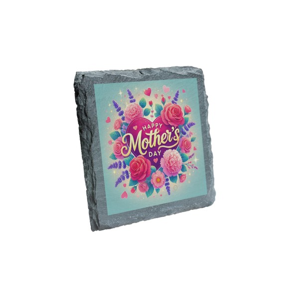 Elegant Floral Mother's Day Slate Coaster - Happy Mother's Day