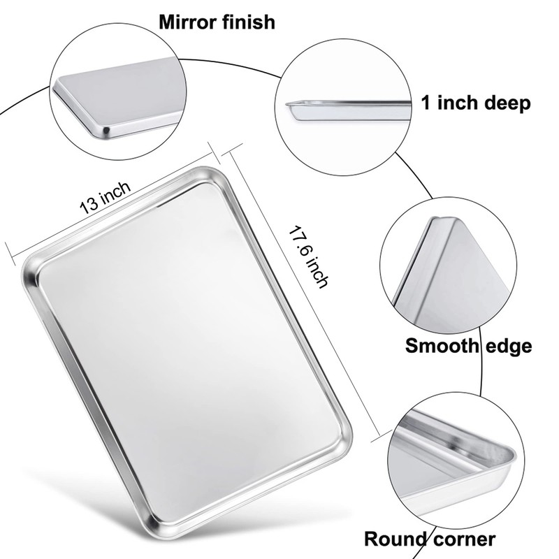 TeamFar Baking Sheet, 17.6’’ x 13’’ x 1’’ Stainless Steel