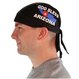 Sparkling EARTH God Bless AZ Arizona Border States American Made Skull Caps Doo Rags Do Rag Durag Headwrap Head Wraps Skullies - Made in The USA!
