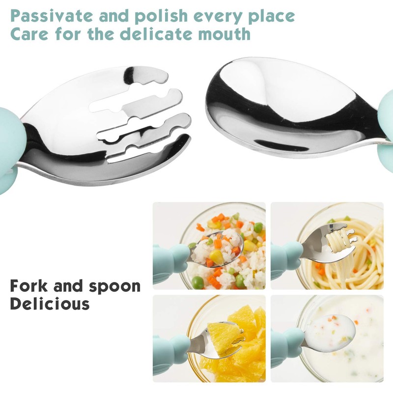 Silicone Suction Plate for Toddlers with Fork Spoon Set -