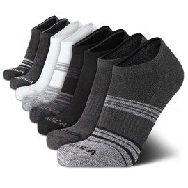 Nautica Mens Low Cut Socks - 8 Pack Soft Stretch Cushioned Athletic Ankle Socks for Men for Sports and Running (Size 6-12.5), Size 6-12.5, Multi