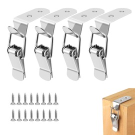 4Pack 90 Degree Toggle Latch, Stainless Steel Spring Loaded Box Latch with Screws for Cabinets and Drawers