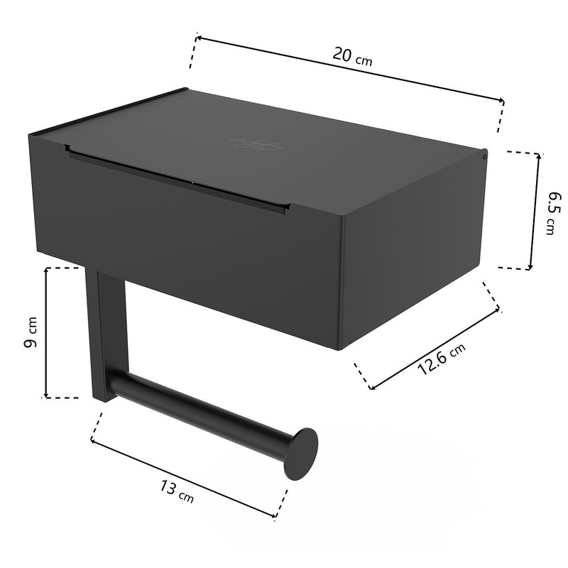 infactory WC Papier Halter: Toilettenpapierhalterung mit Feuchttücherbox, ohne Bohren, zum