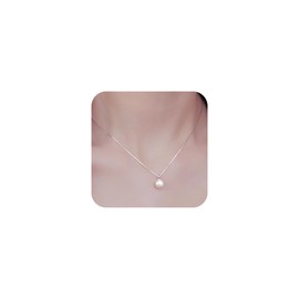 VIROMY Women's Pearl Necklace, Crystal Pearl, Stainless Steel, Hypoallergenic, Venetian Chain, Gold, Silver, Ceremonial Occasions, Adjustable, Gift Box Included, Stainless Steel