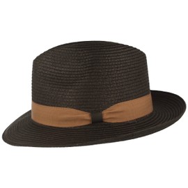 Straw Hat Bogart Hat Summer Hat Sun Hat Made of 100% Paper Crushable Hat Especially Light Flexible Skin-friendly Comfortable, black