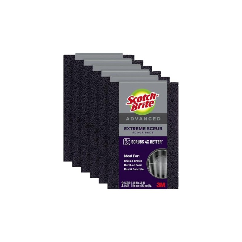 Scotch-Brite Extreme Scrub Scour Pad 77222-R, 2 Each/Pack, 6 Packs/case,