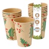 BIOZOYG Pack of 50 Brown Paper Cups Winter Motif 'Branches'