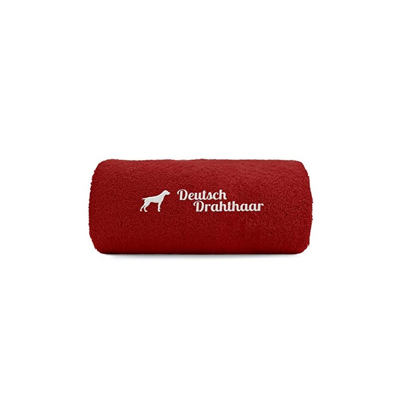 siviwonder German Wirehaired Hand Towel Paw Dog Motif Embroidery Deluxe