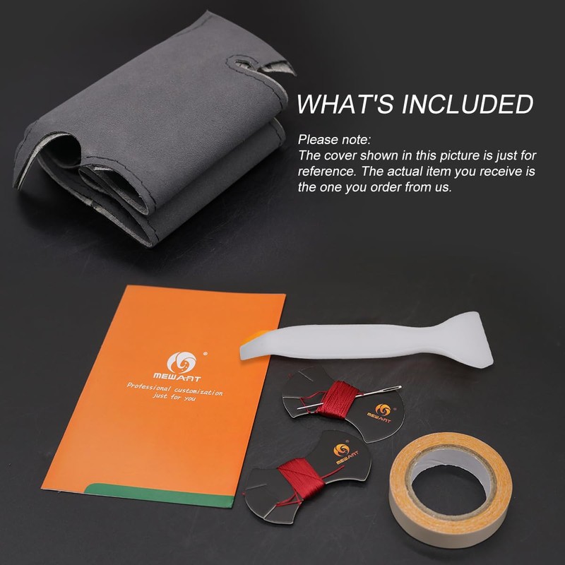 MEWANT DIY Black Brown Artificial Leather Steering Wheel Wrap for