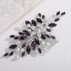 Lenjicons Elegant Flower Rhinestone Hair Comb Faux Pearls Rhinestone Wedding