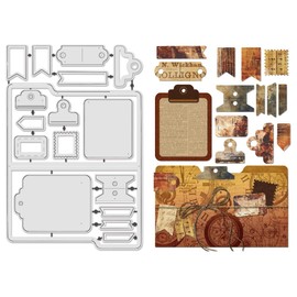 UNICRAFTALE Metal Cutting Dies File Pocket Die Cut Embossing Cutting Stencils Durable Notebook Dies for DIY Card Making Paper Crafting Photo Frame Decor Scrapbooking 18x12cm