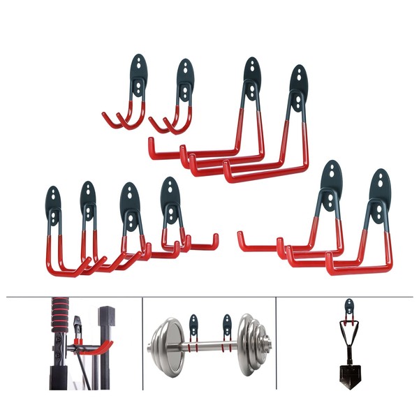Cyironcy 10 Pack Heavy Duty Wall Storage Hooks, Anti-Slip Garage