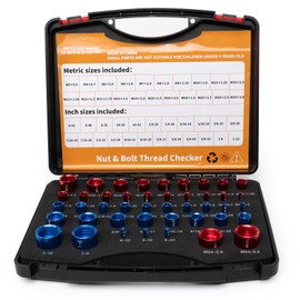 YoShin 44Pcs Contain 23 inch and 21 Metric with Carry Box, Nuts and Bolts for Measuring in Tight Spaces, Aluminum Nut and Bolt for Inspecting Various Bolts or Thread