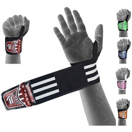 EMRAH ''HEAVY DUTY'' Weight Lifting Wrist Wraps Gym Straps Crossfit Bodybuilding Power Training Workout Exercise (Black)