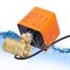 DN20 Professional 2 Way Electric Ball Valve DC12/24V 2‑Wire Brass
