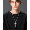 Wasee Crucifix Pendant Necklace for Men, Jesus Cross Necklace Baptism