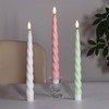 Girimax Pink Spiral Flameless Taper Candles with Remote, Flickering Battery