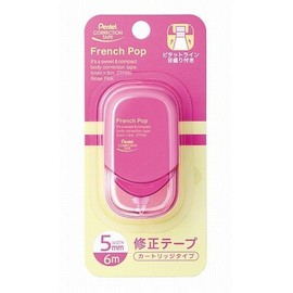 ぺんてる 修正テープ フレンチポップマイカラー 5mm ローズピンク XZTF5NPW