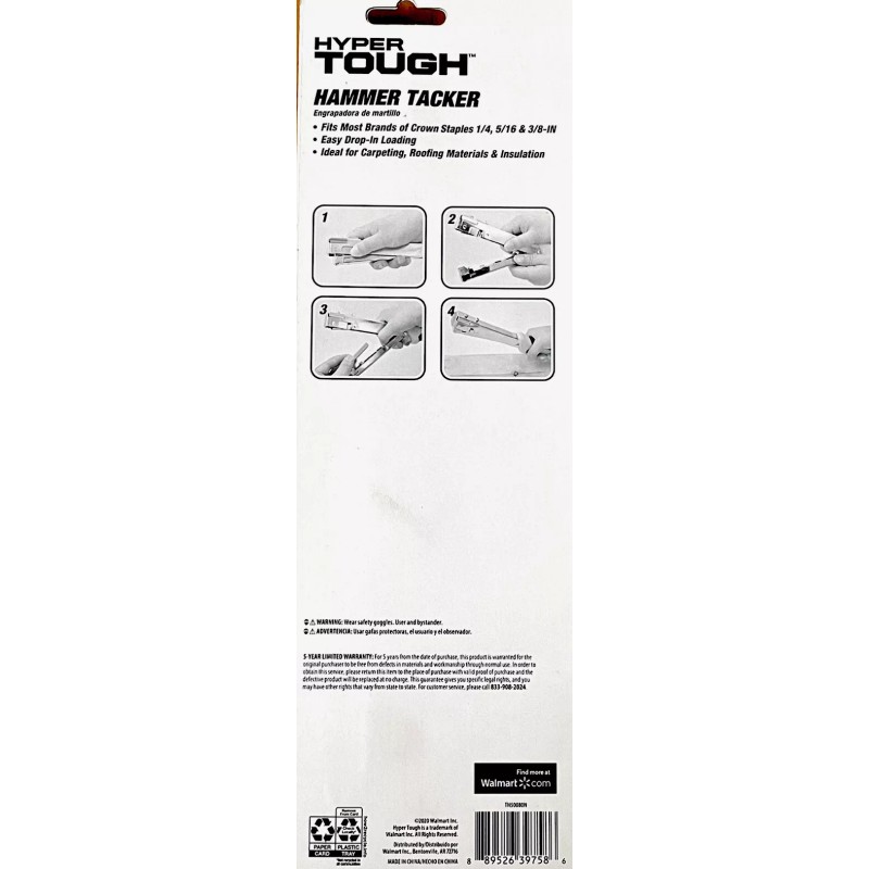 Hyper Tough Hammer Tacker Staple Gun TN50080N