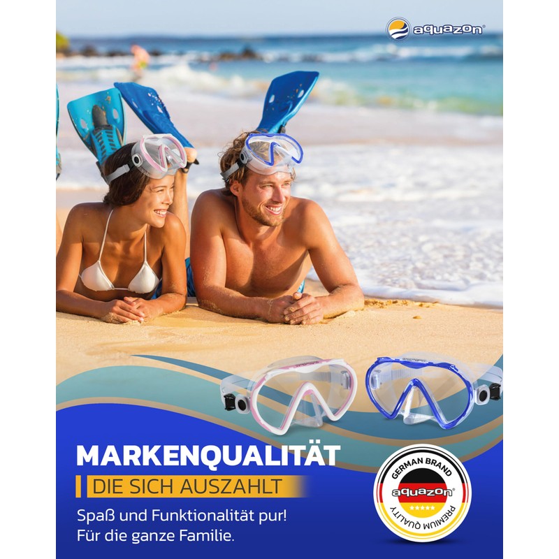 Aquazon Beach Snorkel Goggles, Swimming Goggles, Diving Goggles for Children
