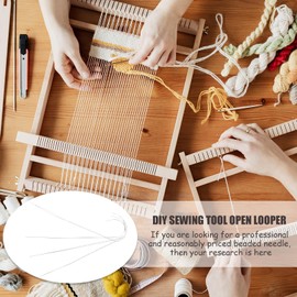 Long Beading Needles Large Eye Curved Beading Needles, Alloy Beaded Bent Needles, Curved Bead Needle String Beading Needles for and String Beads Jewelry Making, 4pcs