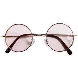 [Quintet] Date Glasses, Sunglasses, Round Glasses, Round Color Lens, Loid, Round Lens, Men's, Women's, with Original Case, gold/light pink