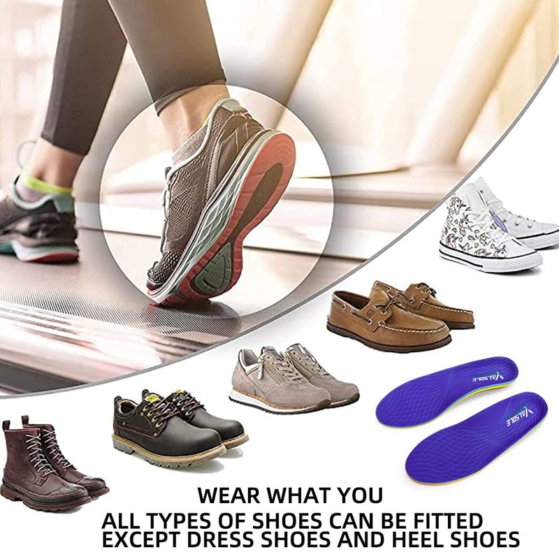 VALSOLE Heavy Duty 220+lbs Orthotic Inserts for Plantar Fasciitis -