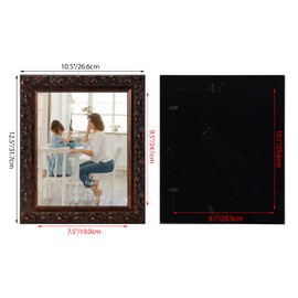 Edenseelake 8x10 Picture frame Set of 2, Vintage Photo Frame With Retro Carved Pattern For Tabletop or Wall Decoration, Brown