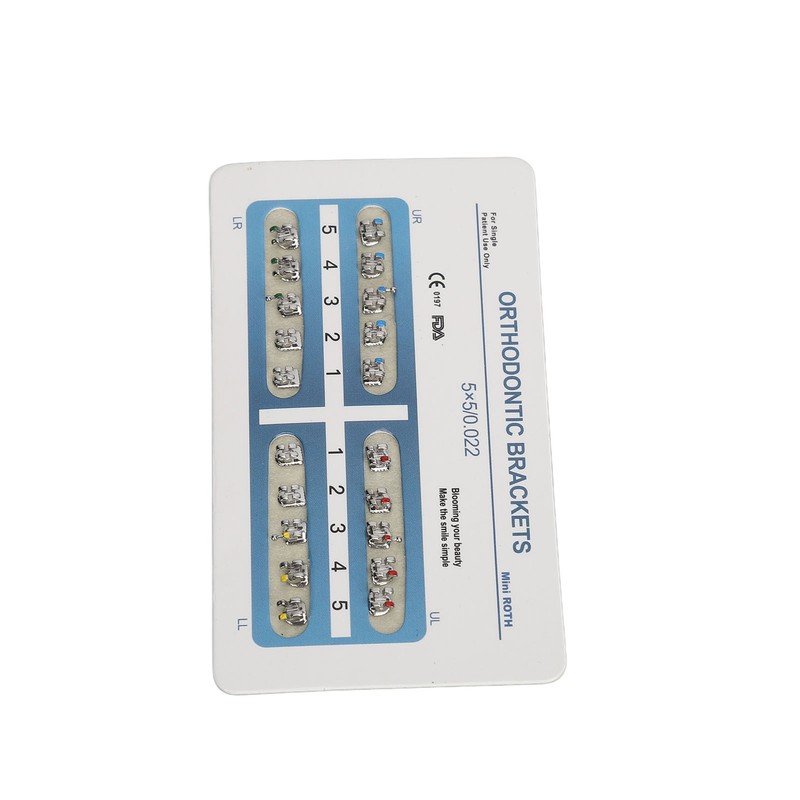 10 Sheets Teeth Brackets Mini Roth Bracket 0.022in 3 Hooks