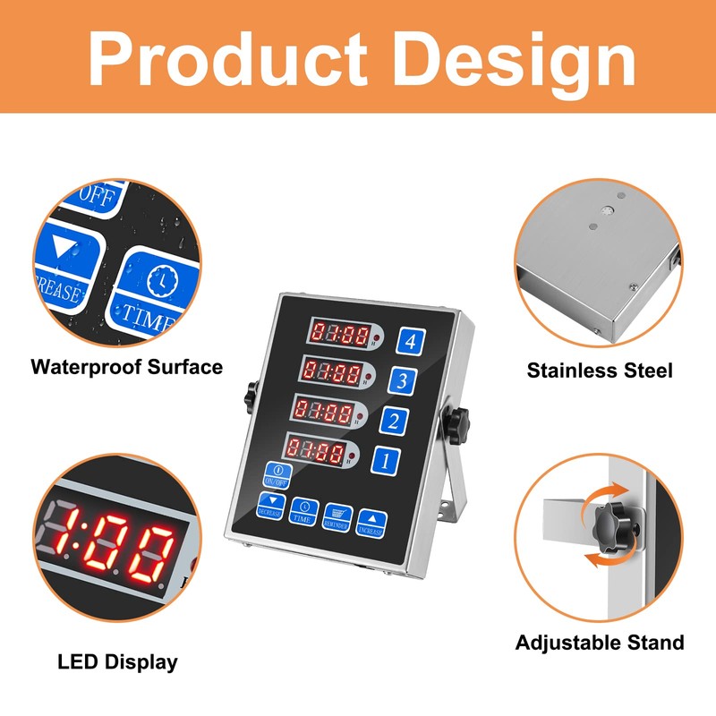 YOOYIST Kitchen Timers for Cooking – 4 Channel Commercial Kitchen