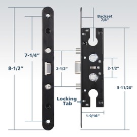 Storm Door 2 Point Bolt Latch Body Fits Pella Storm Door Handle Set Parts, White Panel, Lock Only