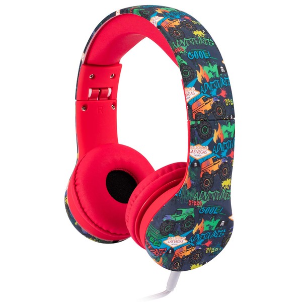 Snug Play+ Kids Headphones with Volume Limiting for Toddlers (Boys/Girls) - Monster Trucks