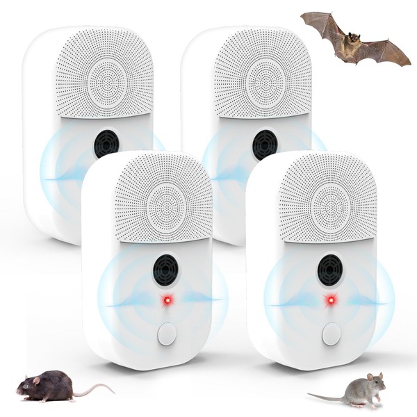 4Pack Upgraded Ultrasonic Bat Repellent Deterrent Devices for Attic, Bat