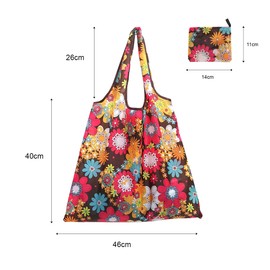 Jagowa 1 Piece Large Shopping Bag Square Bag Portable Folding Tote Bag Floral Cloth Bags Daily Casual Reusable Grocery Eco-Friendly Bag (Style B)