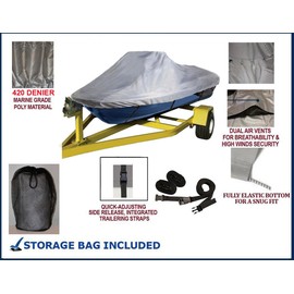 420 DENIER, Reflective, Travel, Storage and Mooring Watercraft PWC Jet Ski Cover Compatible for Polaris SLTX 1994 1995 1996 1997 1998 1999