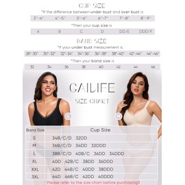 Gailife Crossover Bras for Women No Underwire Large Bust Wireless Bralettes Seamless Supportive T Shirt Everyday Bras-Black,L
