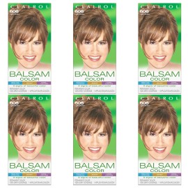 Pack of (6) New Clairol Balsam Permanent Hair Color, 608 Light Brown