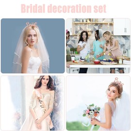 Bride to Be Sash Set, 3pcs Bridal Shower Decorations Bachelorette Party White Bridal Decorations Wedding Gift for Hen Party Decor Engagement Party Supplies Accessories