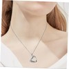 jojofuny 3sets Elegant Stainless Steel Necklace Heart Shape Pendant English