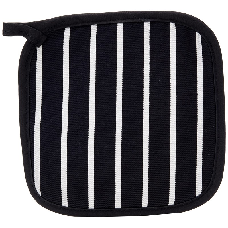 Classic Butcher's Stripe 100 Percent Cotton Pot Grab,Navy Blue